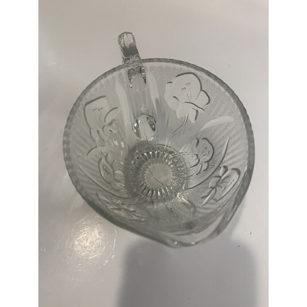 Iris & Herringbone Depression Glass Creamer Jeanette Glass 3" - Picture 3 of 6